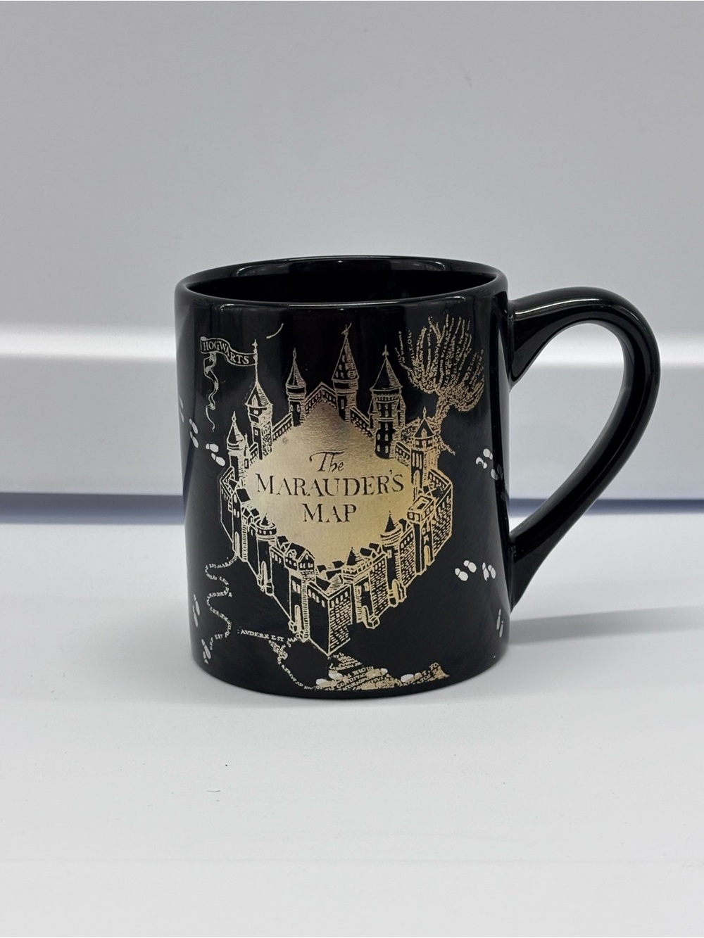 Harry Potter Marauder's Map Coffee Mug 14 oz Silver Buffalo Black Gold Ceramic